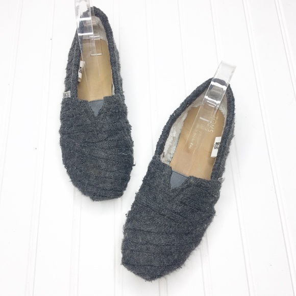 Toms Gray Sweater Slip Ons - Picture 2 of 6